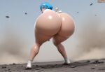 1girl 3d ai_generated ass assquake big_ass breasts debris destruction earthquake falling_debris fundoshi fundoshilover101 giantess huge_ass original original_character tabi_socks twerking