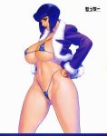 big_breasts bikini blue_hair breasts cameltoe coat curvy ghost_in_the_shell high_res huge_breasts jacket kusanagi_motoko lipstick motchie navel panties red_eyes swimsuit thick_thighs thighs thong thong_bikini uncensored underwear