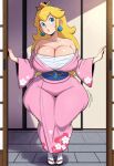 1girl ai_generated ass big_ass big_breasts breasts fundoshilover101 huge_ass huge_breasts kimono mario_(series) nintendo princess_peach