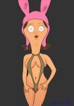  big_breasts bob's_burgers green_dress large_areolae lisalover louise_belcher open_mouth pubic_hair skimpy_outfit 