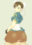  ass big_ass brown_eyes brown_hair buttjob capcom chun-li cum cum_on_ass cum_on_lower_body cumshot curvy from_behind hotdogging huge_ass penis street_fighter 