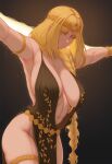  1girl big_breasts blonde_hair bubble_butt cleavage elden_ring golden_eyes horny inviting_to_sex pose queen_marika_the_eternal standing still_dope teasing thick_thighs 