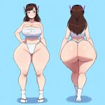 1girl ai_generated ass big_ass big_breasts blizzard_entertainment breasts d.va_(overwatch) fundoshi fundoshilover101 huge_ass huge_breasts overwatch