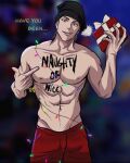 1boy body_writing christmas christmas_lights glowx jujutsu_kaisen male male_only smile takuma_ino yaoi