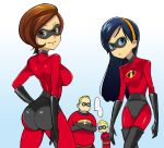 ... 2boys 2girls ass blonde_hair blue_background blue_eyes bodysuit breasts brown_eyes brown_hair cosplay costume crossed_arms dash_parr disney domino_mask elastigirl family gloves hairband large_breasts latex latex_gloves long_hair looking_at_viewer mask milf mr._incredible multiple_boys multiple_girls pixar saitou_yahu short_hair simple_background skin_tight small_breasts the_incredibles violet_parr