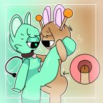  antennae big_breasts bunny_ears cheek_tuft heart-shaped_pupils hybrid looking_pleasured moch_(sprunki) mochimochz mouse_girl mouse_tail pleasure_face sprunki standing_sex trevi_(sprunki) vaginal_sex x-ray 