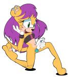 1girl chinry female masturbation mina_mongoose mongoose pinup sega solo sonic_(series) sonic_the_hedgehog_(series) topless_female toy vibrator