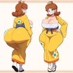 1girl ai_generated ass big_ass big_breasts breasts fundoshilover101 huge_ass huge_breasts kimono mario_(series) nintendo princess_daisy