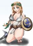 1girl alluring bare_shoulders beach bikini blonde_hair blue_eyes breasts cleavage groin hair_ribbon long_hair looking_at_viewer medium_breasts milf ocean parted_lips project_soul ribbon silf sky smile sophitia_alexandra soul_calibur soul_calibur_ii soul_calibur_iii soul_calibur_vi standing swimsuit yamazaki_(now_printing)