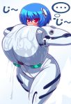 blush breasts cleavage curvy formal gigantic_breasts hips huge_breasts neon_genesis_evangelion pixiv_thumbnail raion-san rei_ayanami resized suit wet wide_hips