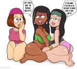 3_girls 5tflldartist5 american_dad ass barefoot chocolate_and_vanilla crossover family_guy hayley_smith imminent_sex imminent_threesome interracial interracial_yuri kissing meg_griffin panties roberta_tubbs the_cleveland_show thong voyeurism yuri