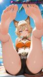 1girl 1girl 1girls 2025 ai ai_assisted ai_generated animal_ear_fluff animal_ears anime anime_style asian ass ass bangs bare_legs bare_shoulders barefoot beach beach_towel big_breasts bikini black_shorts blonde_hair blue_eyes blue_sky blush breasts bust cat_ears cat_girl cat_tail circlet cleavage closed_mouth day feet feet_up female_focus female_only fetish foot_fetish foot_focus foreshortening genshin_impact hentai high_quality high_res high_res high_resolution hoyoverse juicy_butt kachina_(genshin_impact) kneepits legs legs_up licking_lips lips looking_at_viewer makeup medium_breasts medium_hair mihoyo mihoyo_technology_(shanghai)_co._ltd. natsuyoru navel non-asian ocean one_eye_closed orange_bikini outside palm_tree partially_visible_vulva patreon pov_feet short_hair short_shorts shorts sitting sky smile soles solo_female spread_legs stable_diffusion sun sweat swimsuit tail thighs toes tongue tongue_out tree voluptuous voluptuous_female water wet