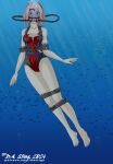 1girl 5_toes adult_swim barefoot bondage boruto:_naruto_next_generations damsel_in_distress dastigy feet female female_only green_eyes heroine_in_trouble jewel_on_forehead leotard milf naruto naruto_(series) peril pink_hair sakura_haruno scuba scuba_gear scuba_mask scuba_tank soles solo solo_female solo_only toes toonami underwater underwater_peril