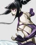  areola areola_slip areolae bad_id black_hair breasts capcom detached_sleeves drill_hair elbow_gloves fingerless_gloves gloves glowing glowing_eye halter_top halterneck ikeda_masateru juri_han purple_eyes sideboob solo street_fighter street_fighter_iv twin_drills underboob 