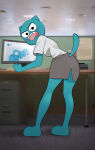 1girl 1girl 1girls angry annoyed cat_ears cat_tail caught clothed female_only fully_clothed fully_clothed_female newguy1091 nicole_watterson solo_female tagme the_amazing_world_of_gumball watching_porn