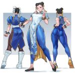 3_girls ass ass_focus black_hair chun-li full_body hair_ornament legs long_legs sex_invitation sexually_suggestive smile street_fighter v