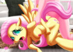 1boy 1girl bbmbbf breasts equestria_untamed female floor fluttershy fluttershy_(mlp) friendship_is_magic hasbro horse male my_little_pony nude palcomix unknown_male yellow_body
