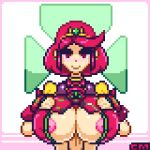 1girl big_breasts countmoxi gif heroine milf nintendo paizuri paizuri_under_clothes pixel_art pov pov_eye_contact pyra straight xenoblade_(series) xenoblade_chronicles_2