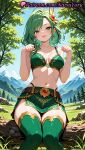 1girl 1girl 1girls 2025 ai ai_assisted ai_generated anime anime_style bangs bare_arms bare_shoulders belt big_breasts big_breasts bikini bikini_top blue_sky bra breasts bust cleavage collarbone day earrings feet_out_of_frame female_focus female_only final_fantasy final_fantasy_iv forest gold_trim grass green_bikini green_bra green_eyes green_hair green_panties green_skirt green_thighhighs hair_ornament hands_up hentai high_quality high_res high_res high_resolution highleg highleg_panties jewelry long_hair looking_at_viewer medium_breasts medium_hair microskirt miniskirt mountain mountainous_horizon natsuyoru nature navel no_shirt outside panties panty_straps patreon paw_pose rock rydia sitting skirt sky smile solo_female stable_diffusion stockings stomach swept_bangs swimsuit thighs tongue tongue_out tree underwear voluptuous voluptuous_female