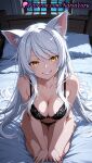 1girl 1girl 1girls 2025 ai ai_assisted ai_generated animal_ear_fluff animal_ears anime anime_style bakemonogatari bangs bare_shoulders barefoot bed bed_sheet big_breasts big_breasts black_bra black_hanekawa black_panties blush bow_bra bra breasts breasts_squeezed_together bust cat_ears cat_girl cleavage collarbone fang fangs feet female_focus female_only foot_fetish grin hanekawa_tsubasa hentai high_quality high_res high_res high_resolution indoors kneel legs lingerie lips long_hair looking_at_viewer monogatari_(series) natsuyoru navel night on_bed panties panties patreon pillow seiza silver_hair sitting slit_pupils smile solo_female stable_diffusion teeth thigh_gap thighs underwear underwear_only very_long_hair voluptuous voluptuous_female white_hair yellow_eyes