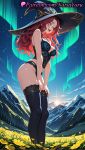 1girl 1girl 1girls 2025 ai ai_assisted ai_generated anime anime_style artist_name aurora aurora_(league_of_legends) bare_arms bare_shoulders big_breasts big_breasts black_bra black_headwear black_legwear black_panties black_thighhighs blue_eyes blue_thighhighs bra breasts bust cleavage corset feet_out_of_frame female_focus female_only field flower flower_field flowers glasses hands_on_own_thighs hat hentai high_quality high_res high_res high_resolution lace-trimmed_panties lace_trim league_of_legends league_of_legends:_wild_rift legs lingerie long_hair looking_at_viewer medium_breasts megane mountain mountainous_horizon natsuyoru night night_sky open_mouth outside panties panties parted_bangs patreon red_hair riot_games round_eyewear shooting_star skindentation sky smile solo_female stable_diffusion standing star_(sky) starry_sky stockings teeth thighs underwear underwear_only upper_teeth_only voluptuous voluptuous_female witch_hat yellow-framed_eyewear yellow_flower