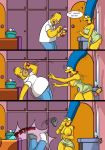 8muses after_sex comic drunk glory_hole homer_simpson huge_breasts kogeikun marge_simpson the_simpsons valentine_hole_(simpsons_comic) yellow_skin