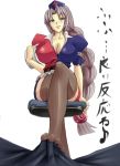 blush braid breasts bulge chair cleavage crossed_legs erection erection_under_clothes feet footjob hair_bobble hair_bobbles hair_ornament hat huge_breasts kinntarou legs legs_crossed long_hair no_bra nurse nurse_cap penis silver_eyes silver_hair simple_background sitting stockings thighhighs thighs toes touhou translation_request very_long_hair white_background yagokoro_eirin