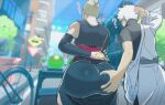  1boy 1girl ass ass_focus ass_grab curvy gif gintama groping groping_ass huge_ass loop manilla sakata_gintoki tsukuyo tsukuyo_(gintama) wide_hips 