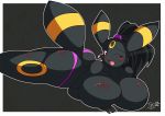 2011 anthro ass big_breasts black_hair blitza breasts female hair huge_breasts nintendo pink_nose pokemon pokemorph red_eyes solo tail tiger1001 umbreon video_games