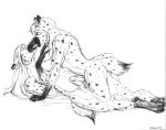 ayame_emaya black_and_white couple female frottage furry futanari hetero hyena kissing male pseudo-penis