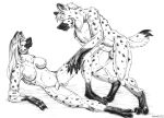 ayame_emaya black_and_white couple female furry futanari hetero hyena male pseudo-penis