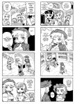 4koma 5girls animal_ears anthro anthrofied applejack book breasts cleavage comic computer computer_keyboard cowboy_hat crossed_arms cup drink english fence fluttershy friendship_is_magic hat horn library midriff monochrome mug multiple_4koma multiple_girls my_little_pony my_little_pony_friendship_is_magic pinkie_pie rainbow_dash shepherd0821 sweatdrop tail twilight_sparkle wings