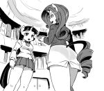 2girls animal_ears anthro bangs bookshelf breasts commentary equine female friendship_is_magic fringe from_below hair hime_cut horn horse horse_ears long_hair miniskirt multiple_girls my_little_pony my_little_pony_friendship_is_magic neck_tie necktie panties pantylines pantyshot pantyshot_(standing) pleated_skirt pony rarity_(mlp) shepherd0821 skirt standing sweater tail talking turtleneck twilight_sparkle underwear