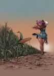  after_masturbation after_sex barefoot big_ass bottomless corn field food food_play holding_shoes original original_character ribbon toni_greis_(artist) walking_away 