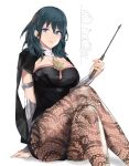  1girl 2_girls 2boys alluring armlet armor ass bangs big_ass black_armor blood blue_eyes breasts brown_legwear byleth_(fire_emblem) byleth_(fire_emblem)_(female) claude_von_riegan cleavage_cutout closed_mouth clothing_cutout crossed_legs dimitri_alexandre_blaiddyd edelgard_von_hresvelg female_focus fire_emblem fire_emblem:_three_houses garreg_mach_monastery_uniform hair_between_eyes hartman_hips high_res j@ck leggings legwear_under_shorts looking_at_viewer medium_hair multiple_boys multiple_girls nintendo nosebleed pantyhose patterned patterned_clothing pink_lips print_legwear short_sleeves shorts sitting solo_focus teal_hair thick_thighs thighs turtleneck vambraces 