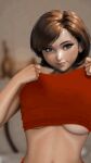 big_breasts erect_nipples flashing_breasts gif helen_parr no_bra smiling_at_viewer the_incredibles