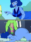 1futa 1girl 1girls after_sex anus ass big_areola big_ass big_ass big_breasts big_penis big_thighs bigger_female blue_anus blue_areola blue_body blue_eyes blue_hair blue_nipples blue_skin breasts cartoon_network condom condom_on_penis condom_wrapper cum cum_drip cum_in_ass cum_in_pussy cum_inside dialogue dialogue_bubble female_focus futanari futanari_on_female futanari_with_female gem_(species) gigantic_ass gigantic_penis gigantic_thighs green_penis green_skin huge_ass huge_breasts huge_penis huge_thighs humiliation instant_loss instant_loss_2koma intersex lapis_lazuli_(steven_universe) madheaven mean_lapis penetration penis penis_in_ass penis_in_pussy peridot_(steven_universe) pussy sex size_difference smaller_futa steven_universe steven_universe_future sweat sweatdrop sweating tall_female taller_female text thick_thighs thighs used_condom veiny_penis
