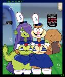 2girls eel eelie_applebottom female fish nickelodeon sandy_cheeks somescrub spongebob_squarepants underwater