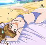 1girl adult_swim alluring anello81 beach bikini bishoujo_senshi_sailor_moon bishoujo_senshi_sailor_moon_r bishoujo_senshi_sailor_moon_r_the_movie bishoujo_senshi_sailor_moon_s bishoujo_senshi_sailor_moon_s_the_movie bishoujo_senshi_sailor_moon_supers bishoujo_senshi_sailor_moon_supers_the_movie brown_hair cleavage green_eyes long_hair lying makoto_kino ocean ponytail sand swimsuit toei_animation toonami towel viz_media water
