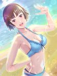1girl 1girl 1girl alluring alternate_costume atlus beach big_breasts bikini cleavage corner50777313 female_only makoto_niijima ocean persona persona_5 pin_up sega silf swimsuit