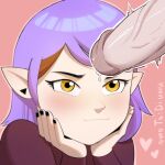 1girl 1girls amity_blight blush disney disney_channel erection floating_heart heart light-skinned light-skinned_female light-skinned_male light_skin owotodiuwu penis purple_hair smug the_owl_house throbbing throbbing_penis witch_(the_owl_house) yellow_eyes