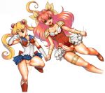 after_sex angel_peach bishoujo_senshi_sailor_moon blush breasts choker cleavage crossover cum cum_inside cum_pool elbow_gloves futanari futanari_with_female gloves hair hanasaki_momoko hand_holding high_res intersex magical_girl no_panties open_mouth sailor_moon skirt skirt_lift tsukino_usagi usagi_tsukino utilizator wedding_peach