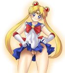 bishoujo_senshi_sailor_moon blonde_hair blue_eyes blush gloves no_panties pussy sailor_moon skirt skirt_lift tiara tsukino_usagi twin_tails uncensored usagi_tsukino utilizator