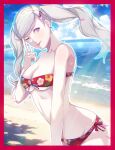 1girl 1girl 1girl alluring ann_takamaki atlus beach cleavage corner50777313 female_only medium_breasts ocean outside persona persona_5 pin_up sega swimsuit under_boob