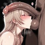 1girl ai_generated blush furen_e_lustario interracial light-skinned_female light_skin long_hair nijisanji steam steamy_breath sweat sweatdrop sweating underdog454545 virtual_youtuber vtuber