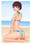 1girl 1girl 1girl alluring ass atlus beach big_breasts bikini female_only makoto_niijima medium_breasts ocean persona persona_5 rrl0215 sega sideboob silf swimsuit