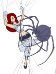 blue_eyes bondage dc_comics dc_comics ms_gsptlsnz nyxlygsptlnz red_hair redhead redhead_female spider webbing