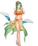 1girl 1girl adapted_costume alluring anbe_yoshirou arm_behind_back bare_shoulders bikini bow_(weapon) bracelet brown_eyes collarbone elincia_ridell_crimea elincia_ridell_crimea_(seaside_queen) elincia_ridell_crimea_(summer) feet feet_out_of_frame fire_emblem fire_emblem:_path_of_radiance fire_emblem:_radiant_dawn fire_emblem_heroes flower frilled_bikini frills full_body gradient_clothes green_hair hair_bun hair_flower hair_ornament hand_on_own_head hibiscus high_res holding holding_bow_(weapon) holding_weapon intelligent_systems jewelry long_hair medium_breasts navel necklace nintendo non-web_source off-shoulder_bikini off_shoulder official_art out_of_frame parted_bangs puffy_short_sleeves puffy_sleeves ribbon sarong see-through_clothes short_sleeves side-tie_bikini_bottom stomach swimsuit thighs toes transparent_background weapon