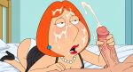 ass cum cum_on_face erect_penis family_guy handjob huge_penis lois_griffin orgasm panties thighs