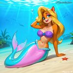 1girl ai ai_generated cartoolover crash_(series) fanart female mermaid naughty_dog solo sony_interactive_entertainment tawna_bandicoot underwater
